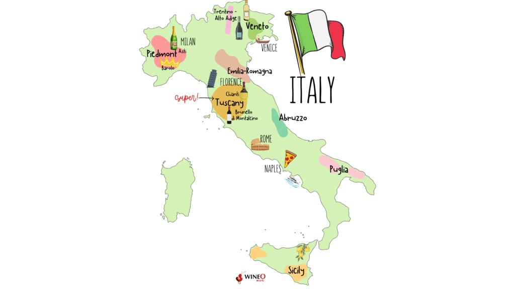 Italy Map Super Tuscans