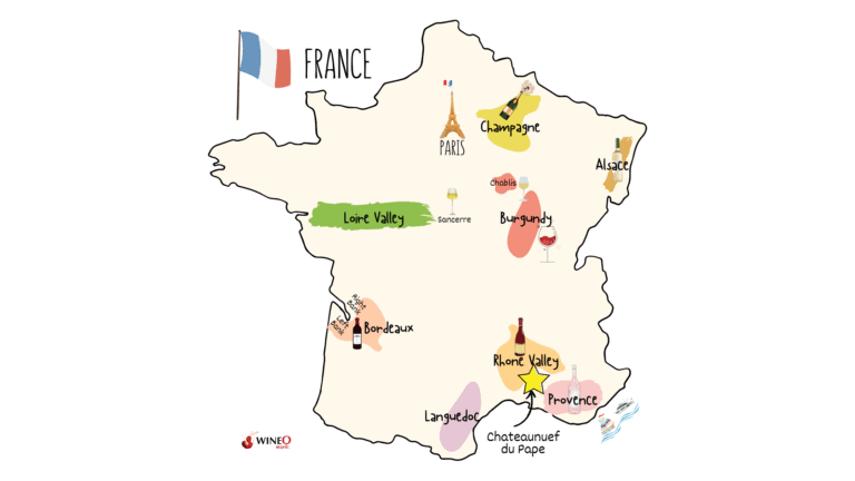 Best Wine With Steak Our 8 Favorite Wines To Pair With Why   Chateauneuf Du Pape Map 1 768x432 